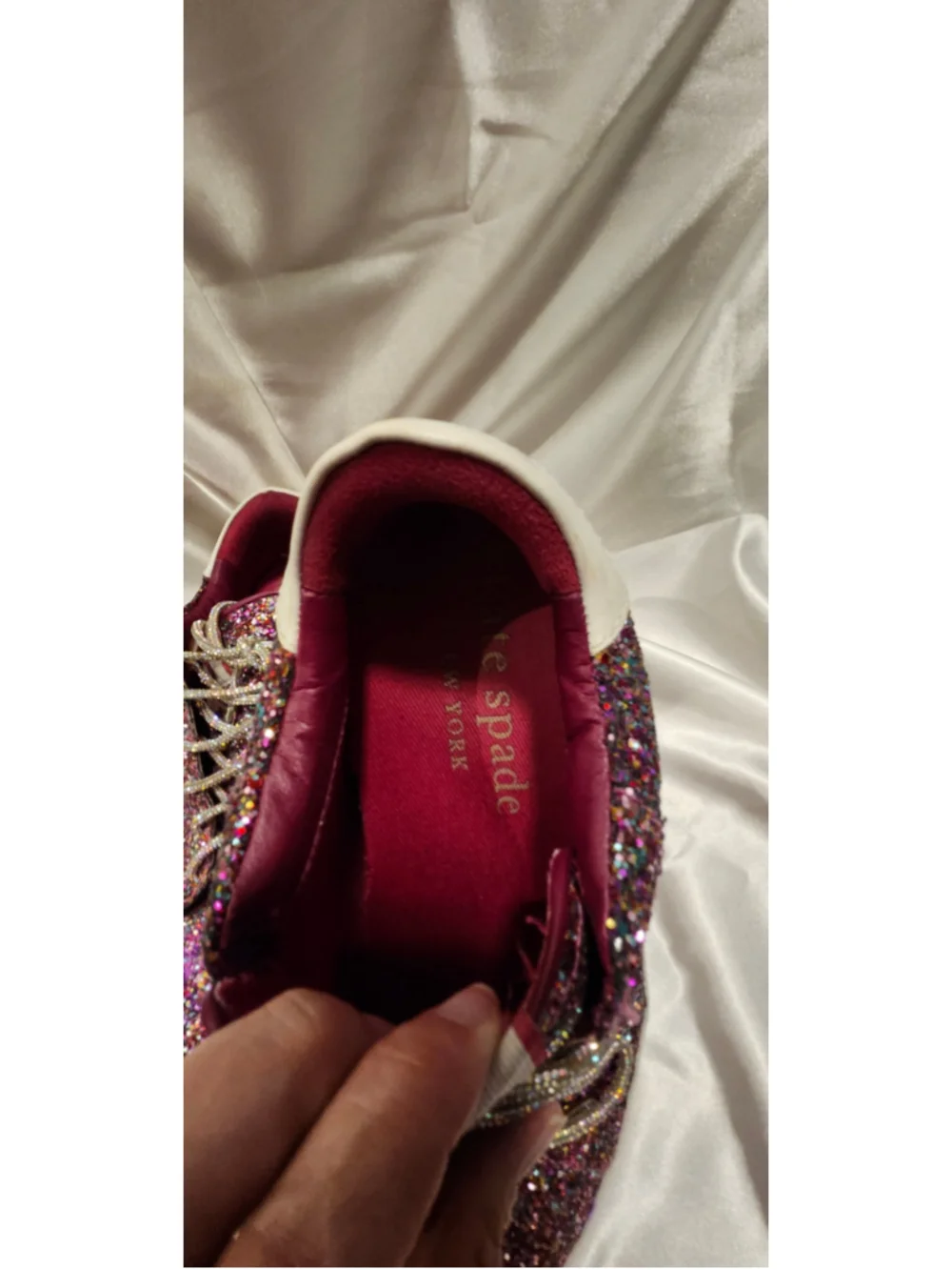 Kate Spade Glitter Sneakers, Purple and White